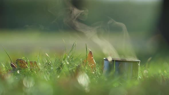 Hot Steam Rising Thermos Cup Close Up alt