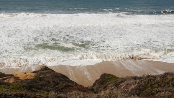 Ocean Waves and Rocks Monterey Northern California USA alt