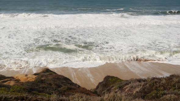 Ocean Waves and Rocks Monterey Northern California USA