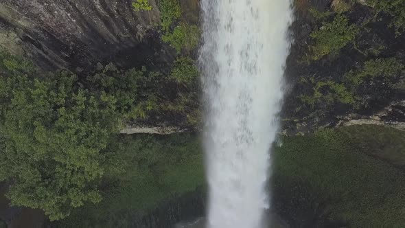 Top-down view of waterfall