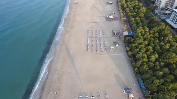 Aerial View of the Beach at the Seaside Resort Town. Turkey alt