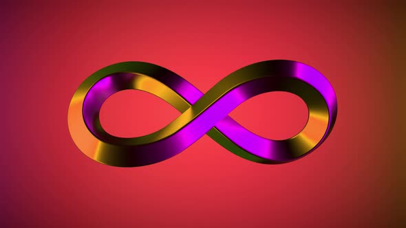 Infinity neon sign on colorful background alt