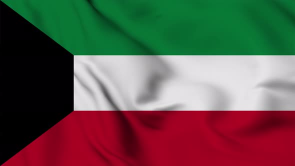 Kuwait flag seamless waving animation