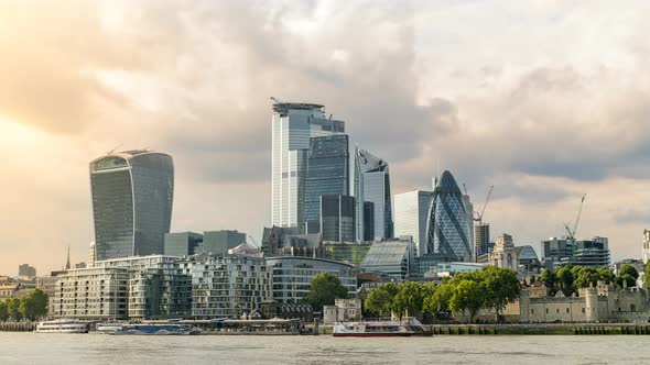 London sky line at sunset