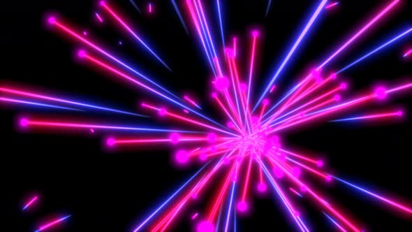 Neon pink and blue particles