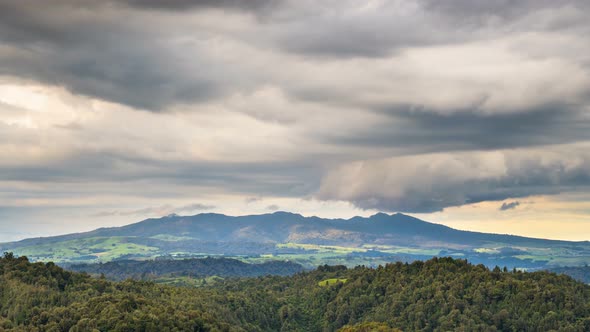 Storm Clouds over Pirongia Mountains Forest Park in New Zealand Nature Landscape alt