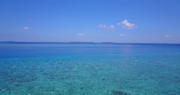Natural overhead abstract view of a white sandy paradise beach and turquoise sea background in vibra alt
