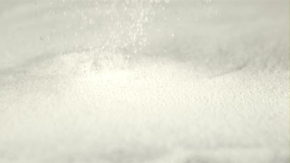 Super Slow Motion Flour is Poured Into a Baking Heap alt