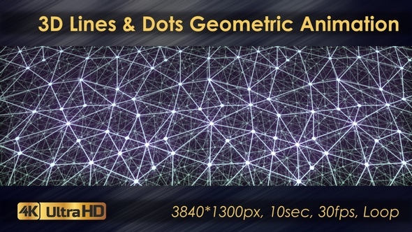 3D Symmetrical Lines And Dots Geometric Animation alt