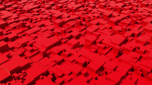 3d red cubes video loop. Abstract 3d render geometric background motion design