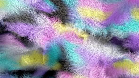 Colorful Pastel And Black Modern Fake Fur Texture