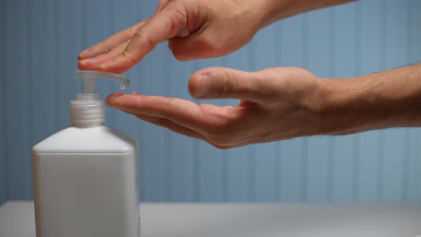 Hand Sanitizer Alcohol Gel Rub Clean Hands Hygiene Prevention of Coronavirus Virus Outbreak
