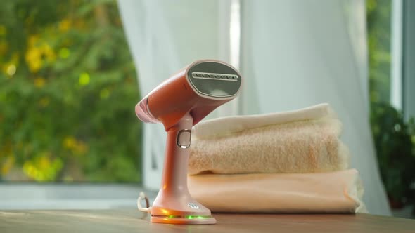 Steamer and Towels on the Table alt