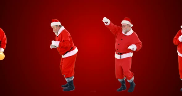 Santa claus dancing and performing various activity 4k alt