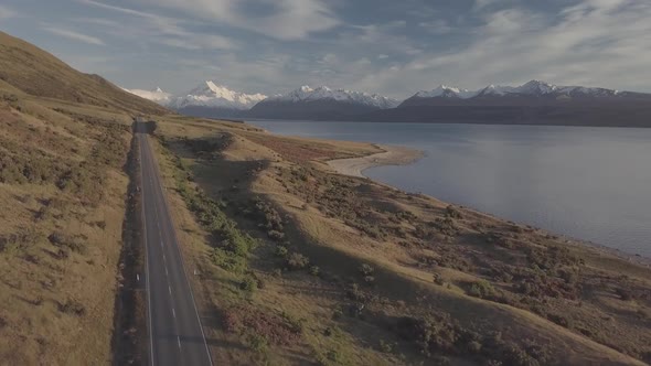 Scenic road in New Zealand