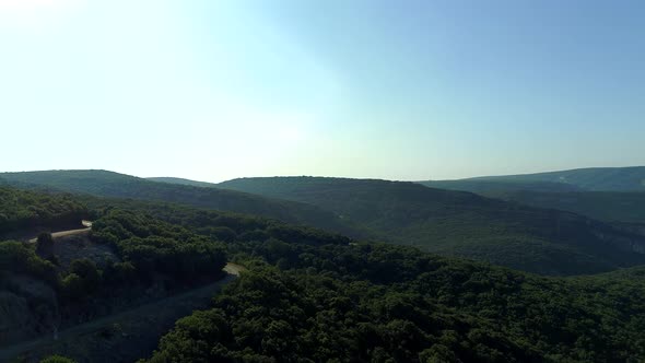 The gorges of the Ardeche in France seen from the sky alt