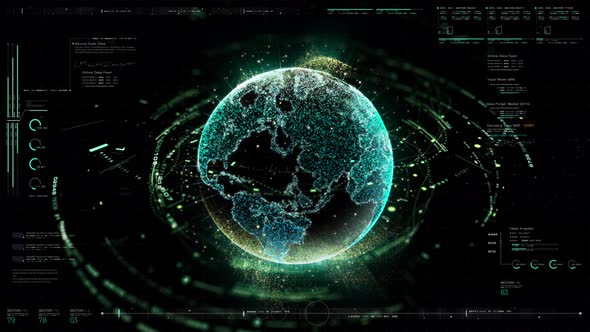 Futuristic Holographic Earth Head Up Display alt