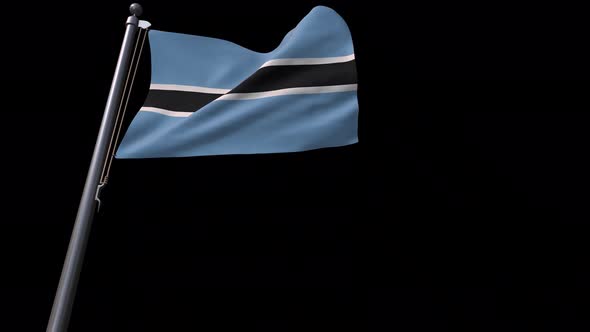 Botswana Flag With Alpha Channel  4K alt