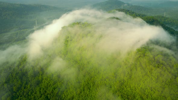 Beautiful Landscape in the morning time during sunrise with fog above the mountain,