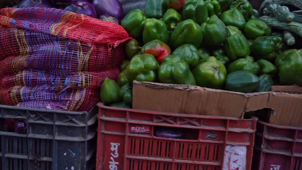 Fresh Vegetables At A Farmers' Market In Himachal Pradesh India alt