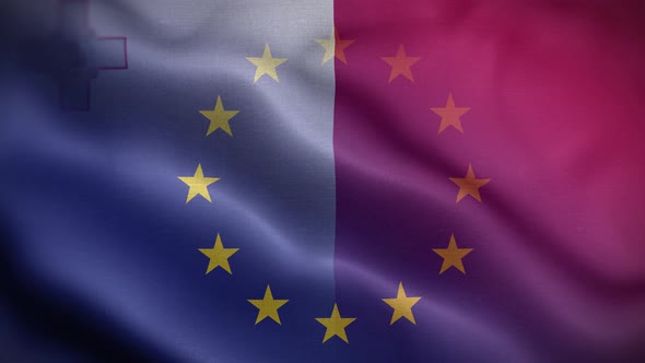 EU Malta Flag Loop Background 4K
