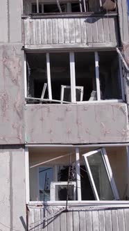 Vertical Video of War in Ukraine  Destroyed House alt