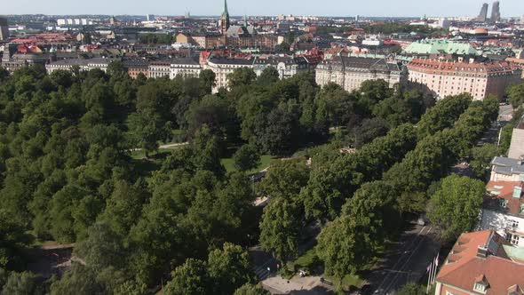 Aerial Tilt Up View Of Stockholm Sweden With Spectacular Old Buildings alt