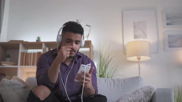 Video Conference Business Man Using Phone at Home alt