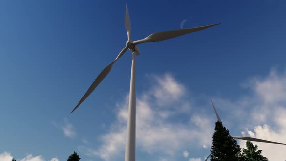 Wind Power And Blue Sky 01