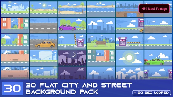 30 Flat City And Street Background Footage Pack