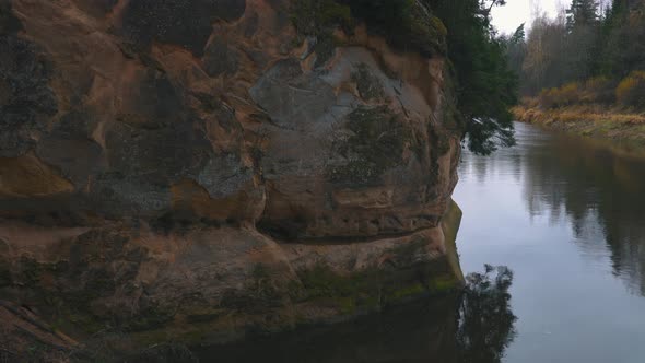 Erglu Cliffs and Great View on the Gauja River Cesis, Latvia. alt