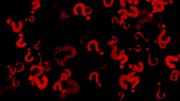 Red Question Marks Animation On Black Background