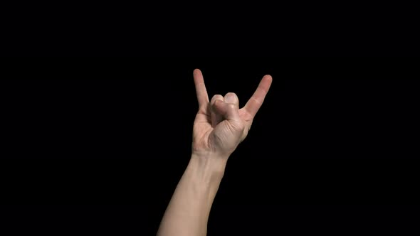Hand Shaking The Rock And Roll Symbol (Wide)