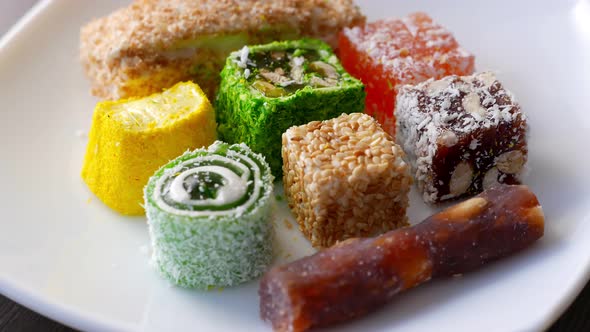 Natural Turkish Delight Sweeties Rakhat Lukum Sesame Candies