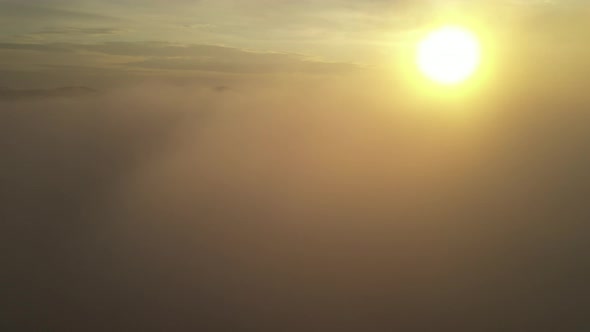 Flying Above Clouds Aerial View