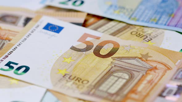 Macro Shot Of A Fifty Euro Bill