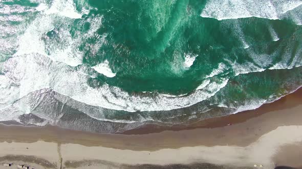 Turquoise water meets paradise Parangtritis Beach, Indonesia, top view aerial alt