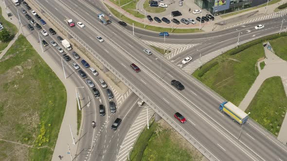 Crossroad, Roundabout Entrance with Car Traffic alt