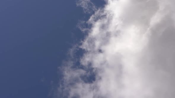 White Clouds On A Beautiful Blue Sky, Crane Shot alt