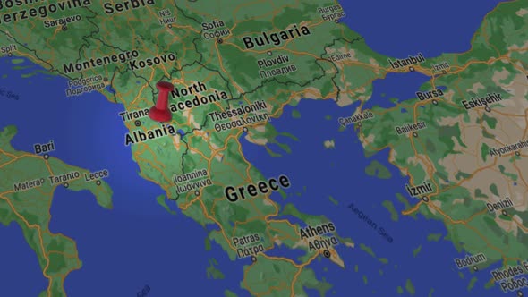 Albania On Map 4K alt