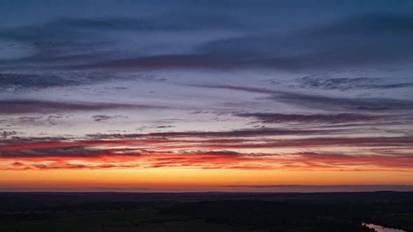 Beautiful Summer Sunrise Time Lapse Summer Landscape Aerial View alt