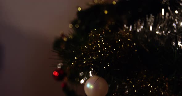 Decorations on christmas tree 4k alt