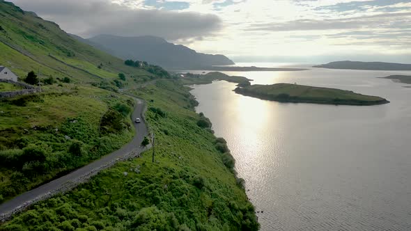 Aerial View of the Townland of Illancreeve Lackaduff  County Donegal Ireland alt