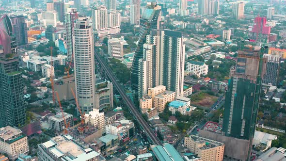 Bangkok Aerial View, Above Sukhumvit and Thonglor District in Thailand alt