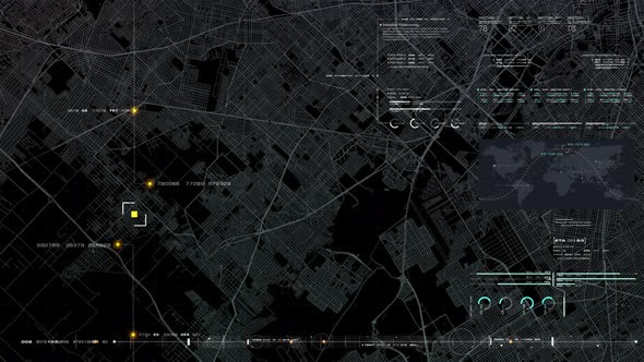 Futuristic Digital City Map GPS 03