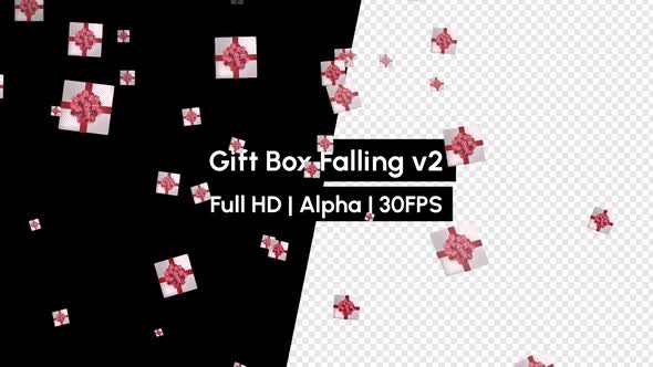 Gift Box Falling With Alpha alt