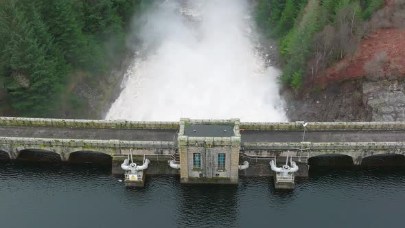 Hydroelectric Power Station Pumping Water Through a Dam Slow Motion alt