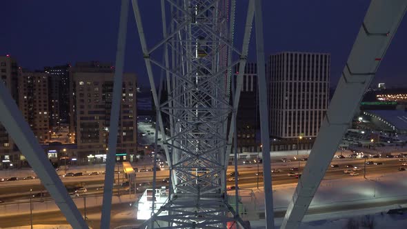 View From the Inside of the Ferris Wheel Cabin alt