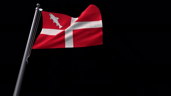 Flag Of Annecy City France With Alpha Channel 4K alt