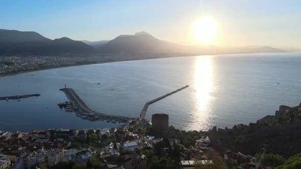 Alanya, Turkey - a Resort Town on the Seashore. Aerial View alt